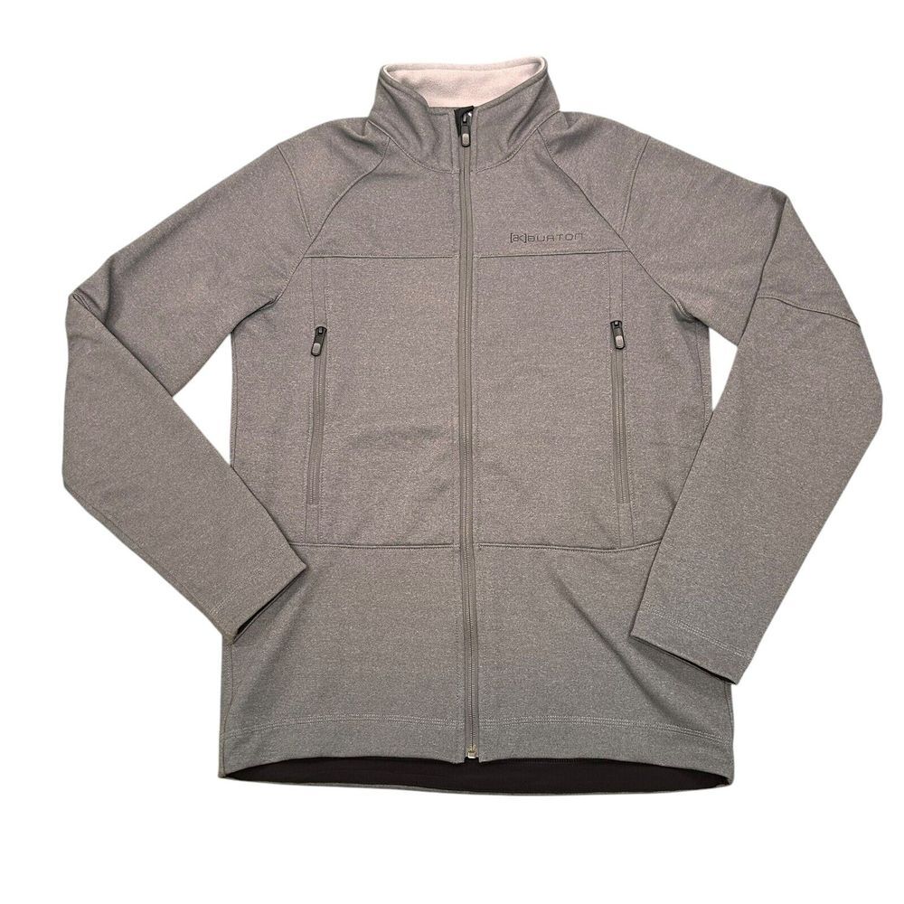Burton AK Full Zip‎ Jacket Gray Size Small Fleece Lined Lightweight